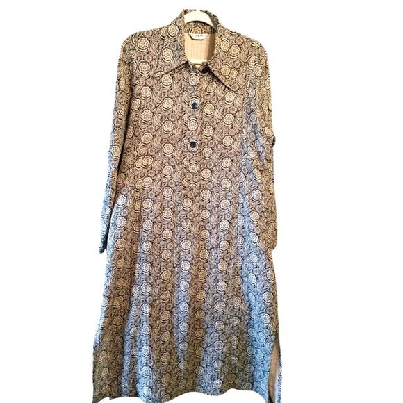 Emin + Paul Elegant Long Sleeve Midi Shirt Dress Sophisticated Timeless Classy - Picture 1 of 3
